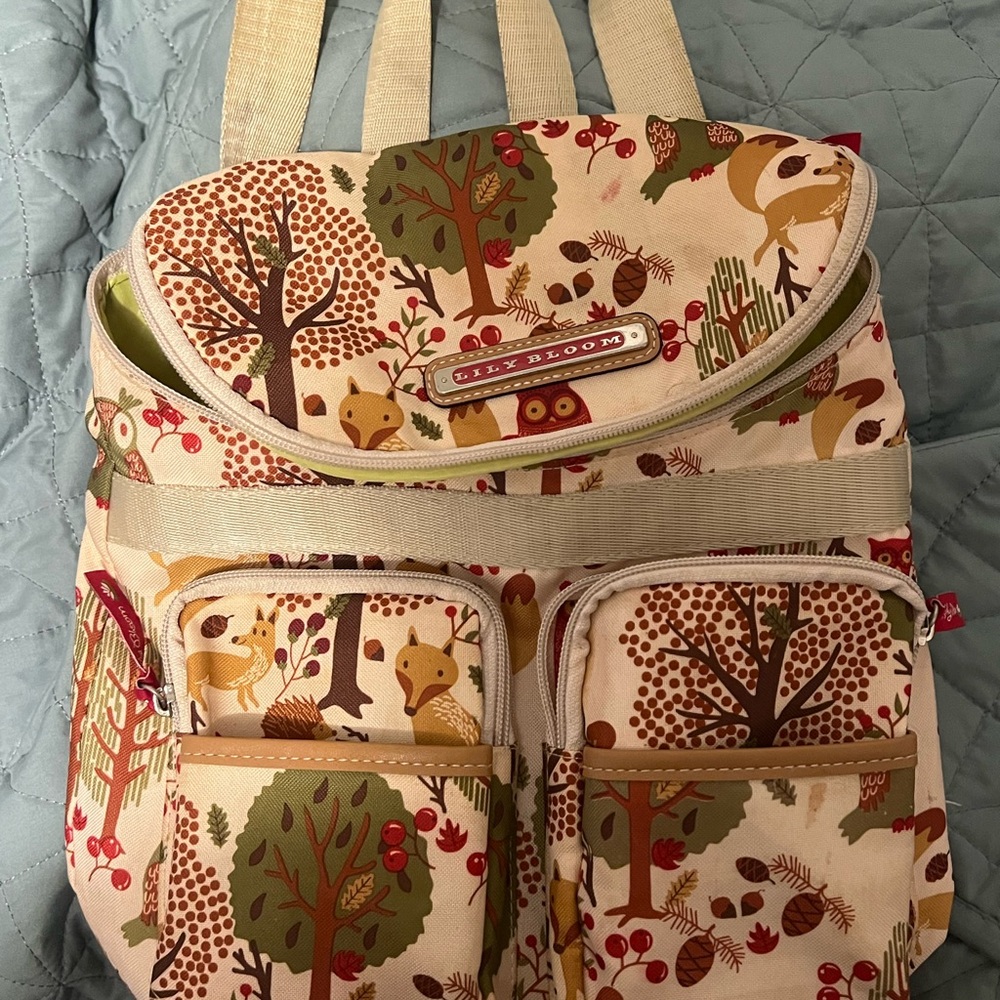 Lily Bloom Forest Friends bag - Cream and Green
